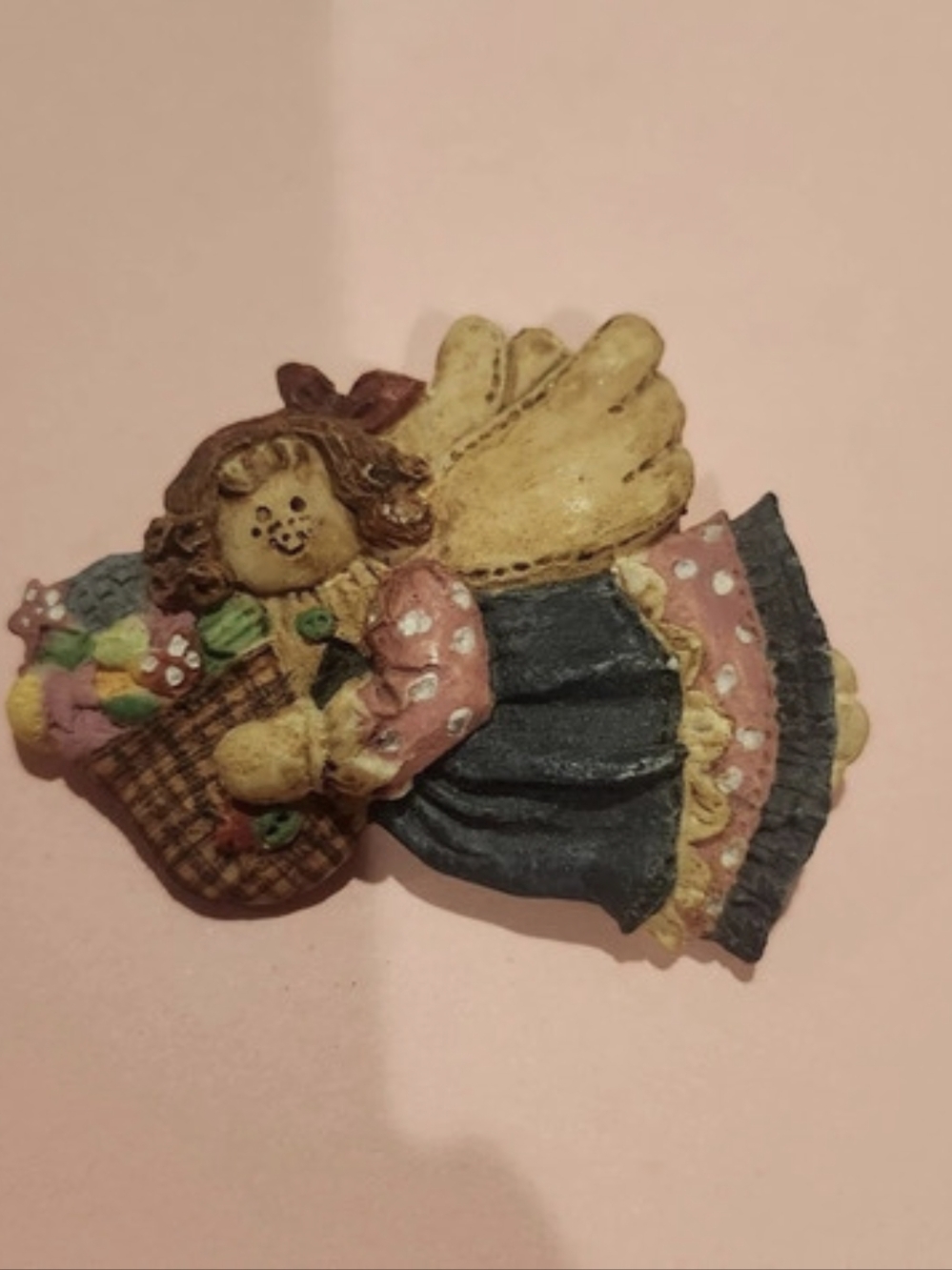 Decorative Angel Brooch Pin in Black & Brown